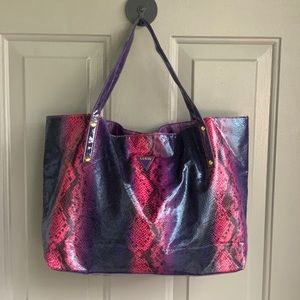 Guess Purple & Pink Snakeskin Tote